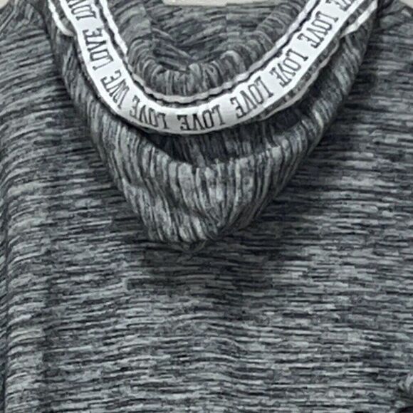 Womens Reflex Size Large Gray Hoodie Love Print Around Sweatshirt - Picture 3 of 4